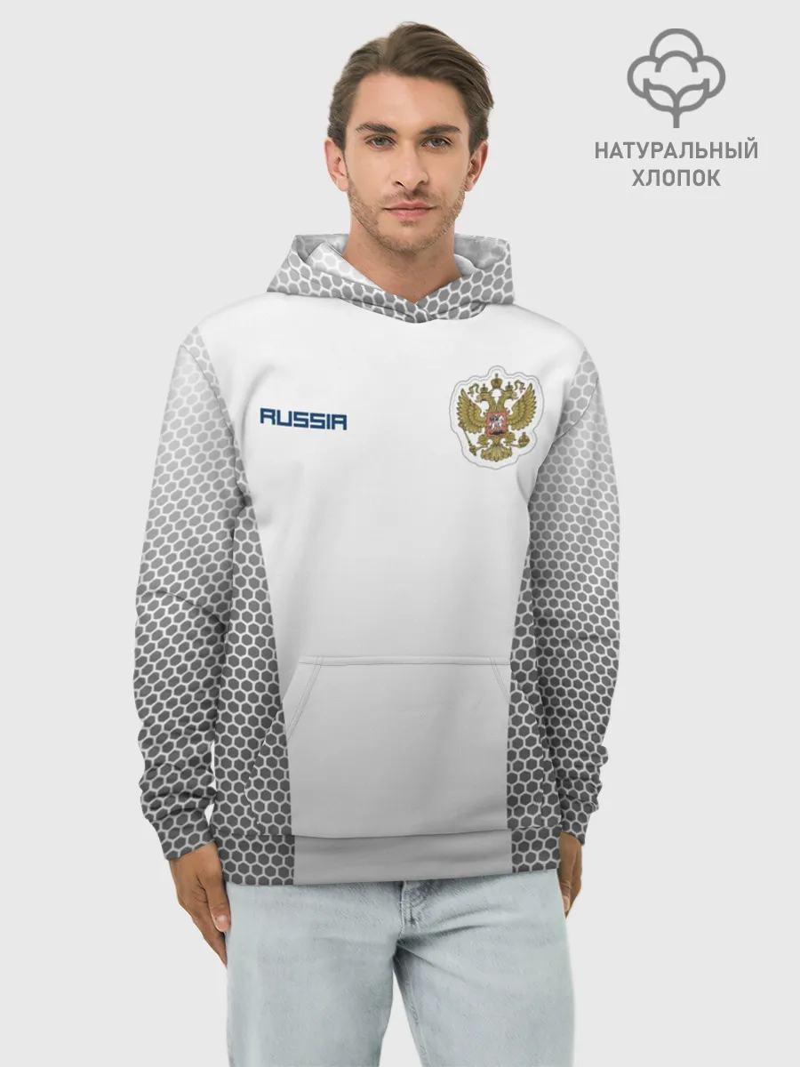 Худи мужской база хлопок / Сборная России форма с сеткой