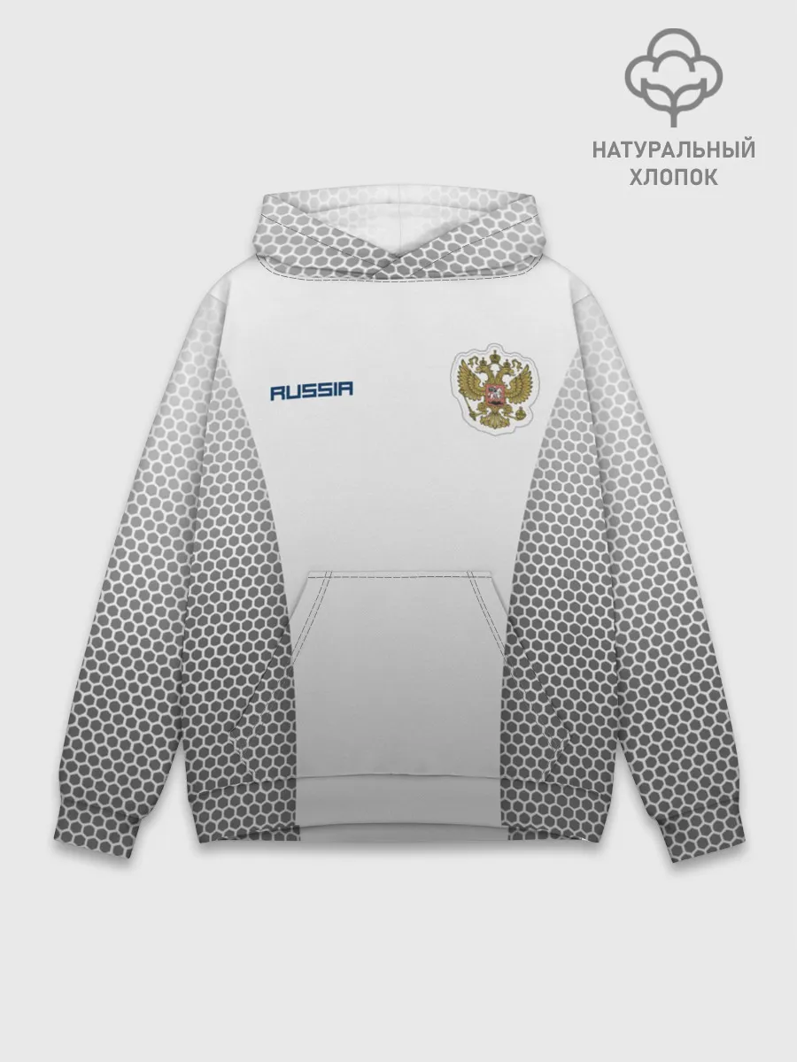 Худи мужской база хлопок / Сборная России форма с сеткой