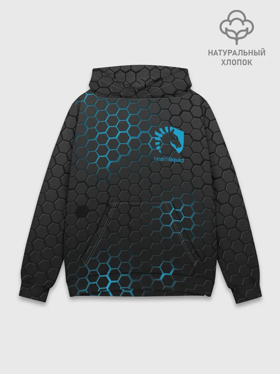 Худи мужской база хлопок / TEAM LIQUID E-SPORT