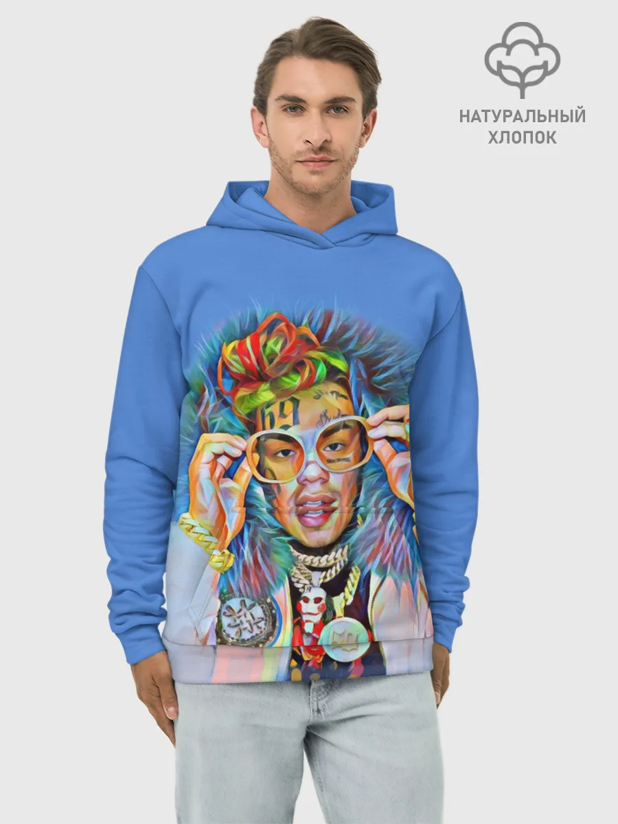 Худи мужской база хлопок / 6IX9INE SWAG
