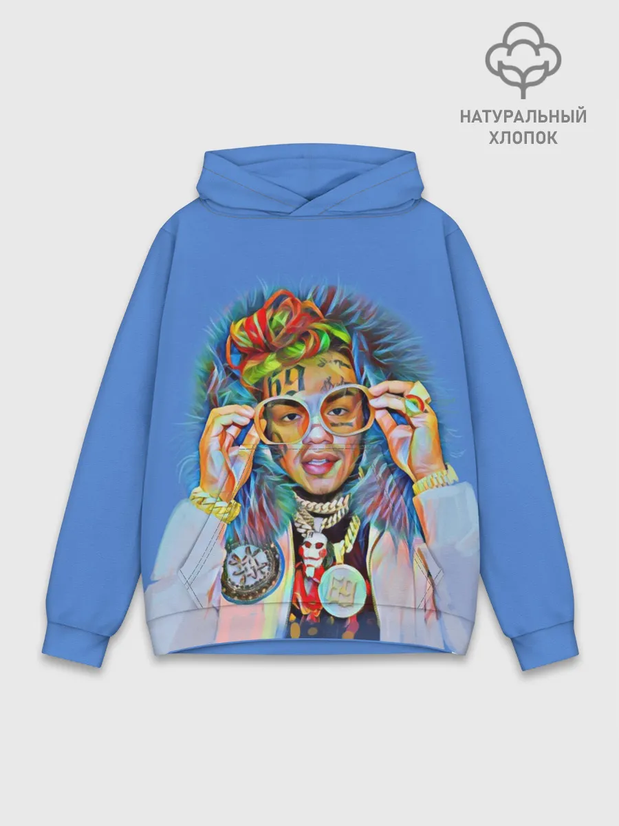 Худи мужской база хлопок / 6IX9INE SWAG