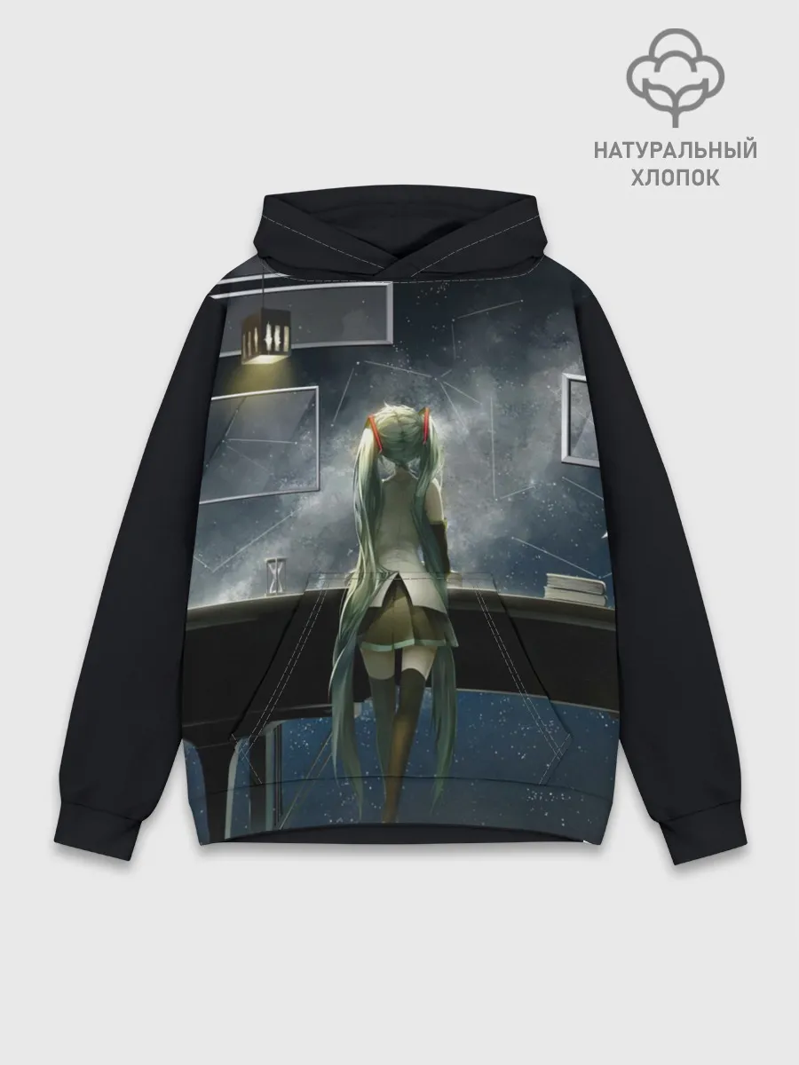 Худи мужской база хлопок / Singer Miko Hatsune