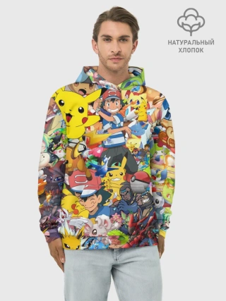 Худи мужской база хлопок / Pokemon