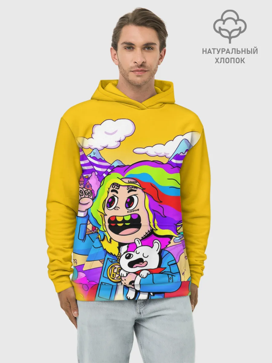 Худи мужской база хлопок / 69 rainbow