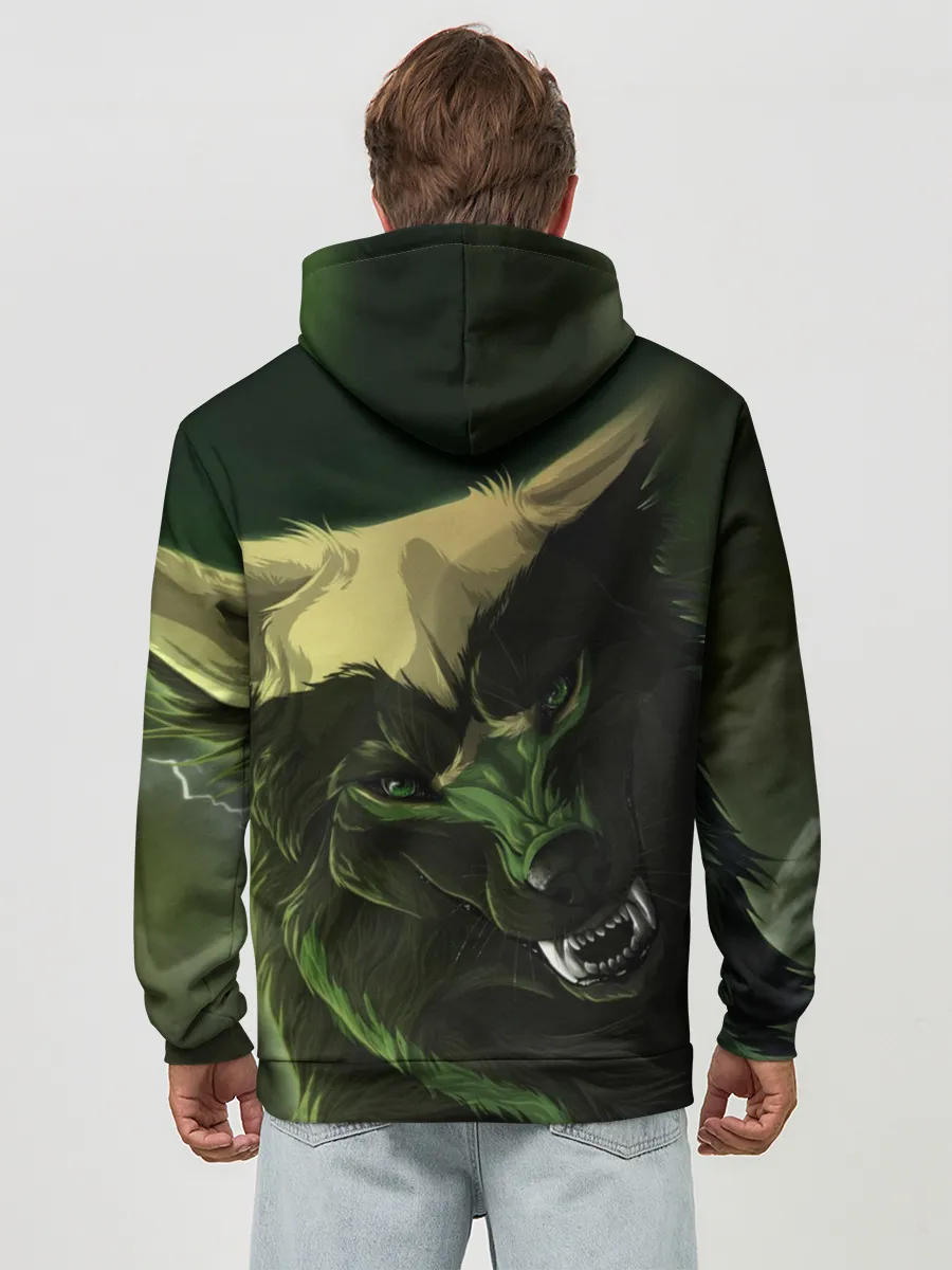 Худи мужской база хлопок / Дикий хищник