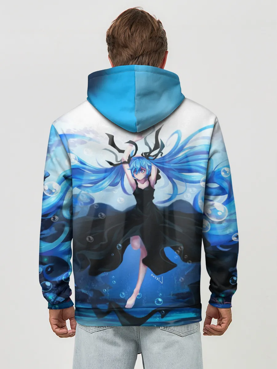 Худи мужской база хлопок / Хацунэ Мику под водой