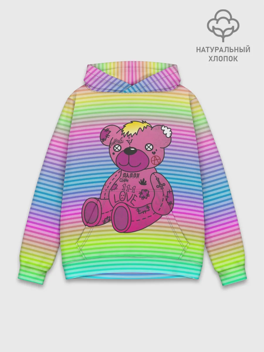 Худи мужской база хлопок / Мишка Lil Peep