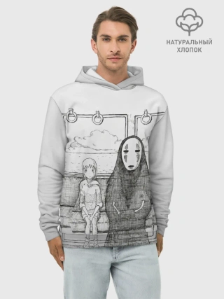 Худи мужской база хлопок / Тихиро и Каонаси