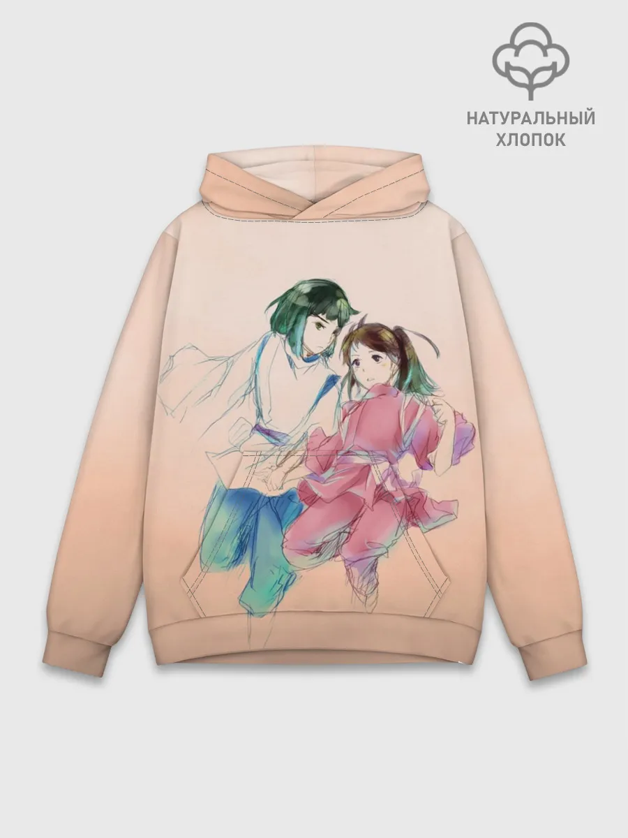 Худи мужской база хлопок / Тихиро и Хаку