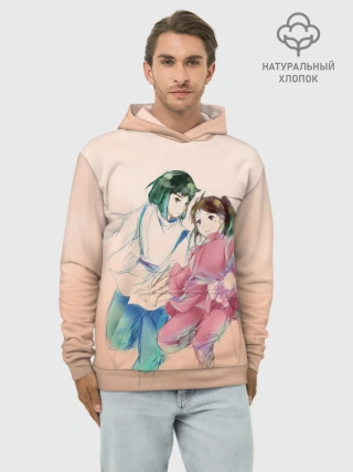 Худи мужской база хлопок / Тихиро и Хаку