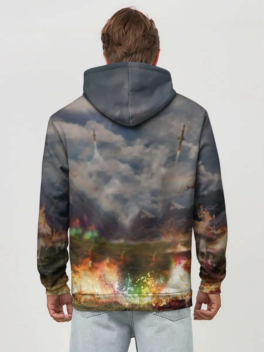 Худи мужской база хлопок / Ким чен ын на Единороге