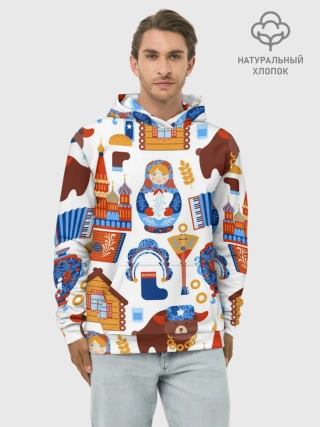 Худи мужской база хлопок / Традиционный поп арт