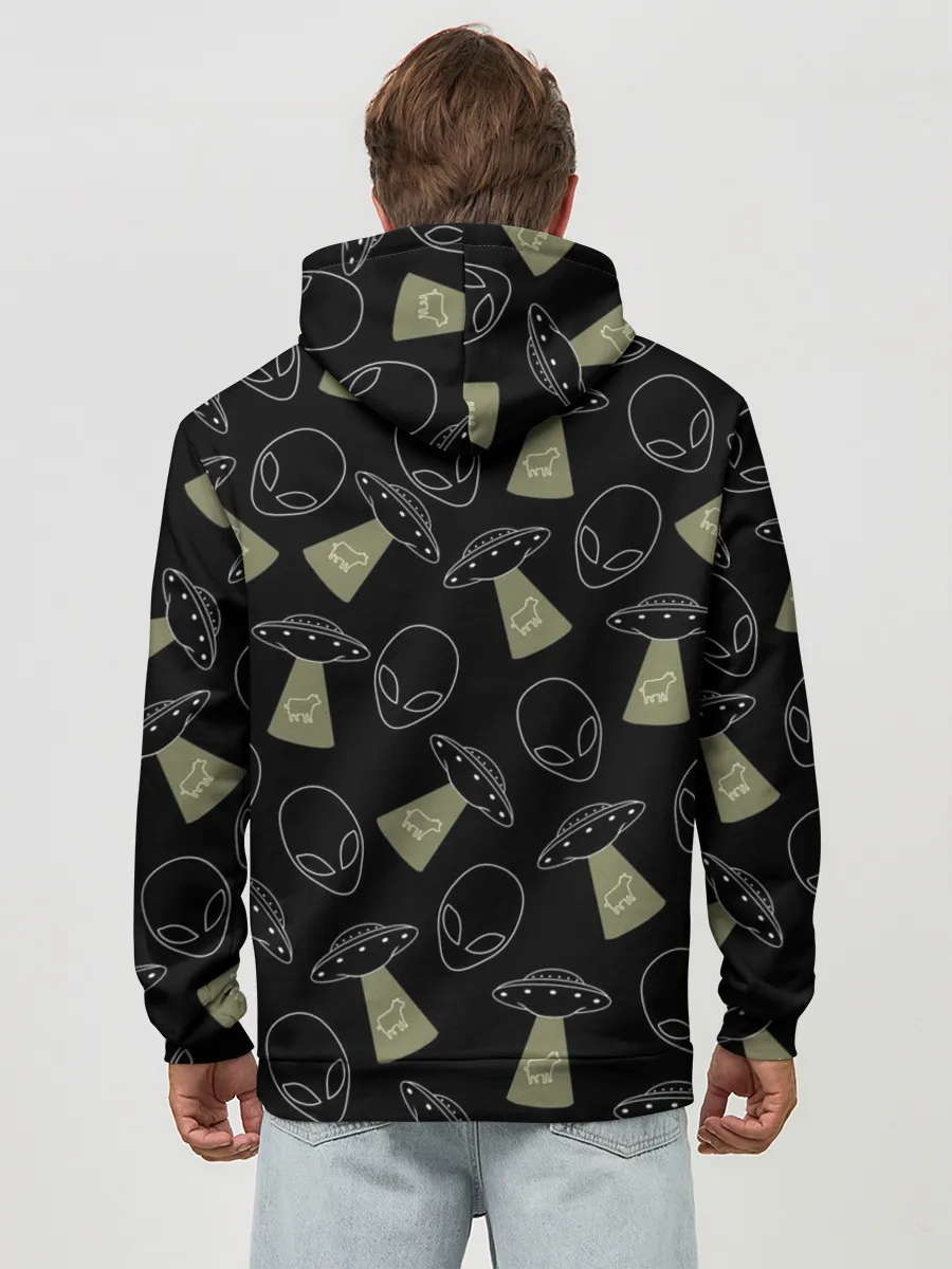 Худи мужской база хлопок / НЛО похищение коров