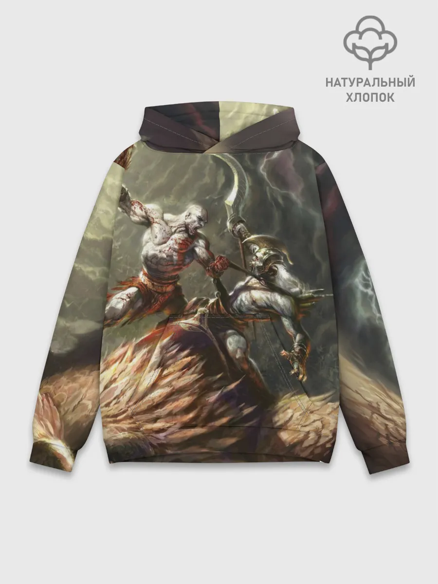 Худи мужской база хлопок / Бог войны
