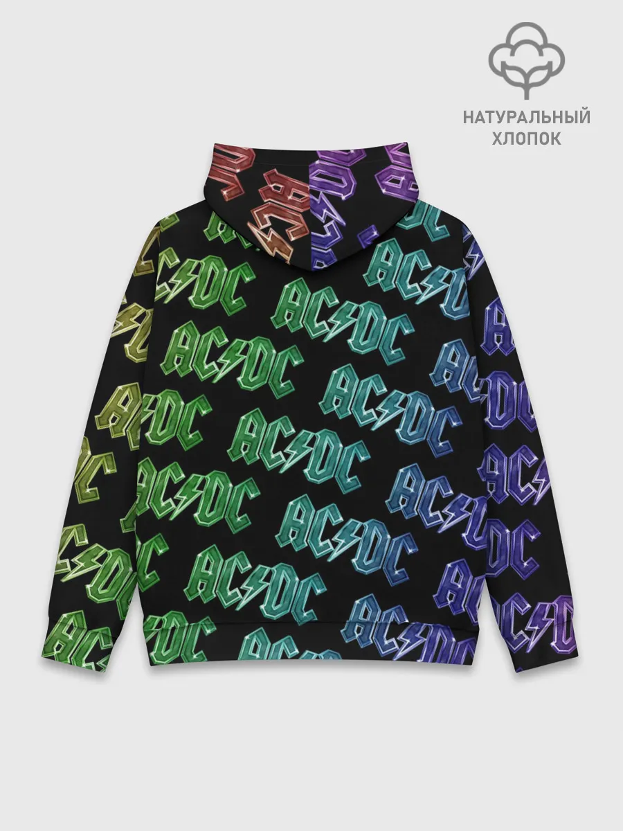 Худи мужской база хлопок / AC DC. Паттерн Градиент