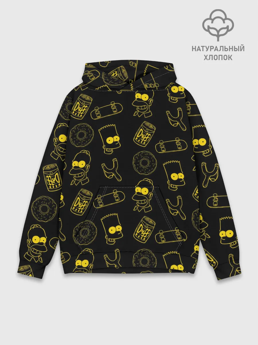 Худи мужской база хлопок / Барт и Гомер