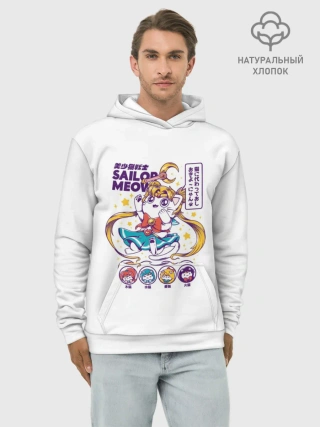 Худи мужской база хлопок / Sailor Meow