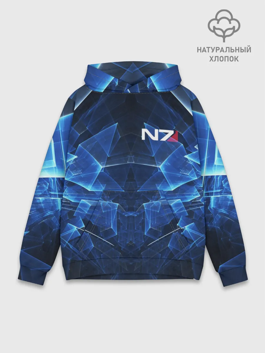 Худи мужской база хлопок / MASS EFFECT N7 | МАСС ЭФФЕКТ Н7