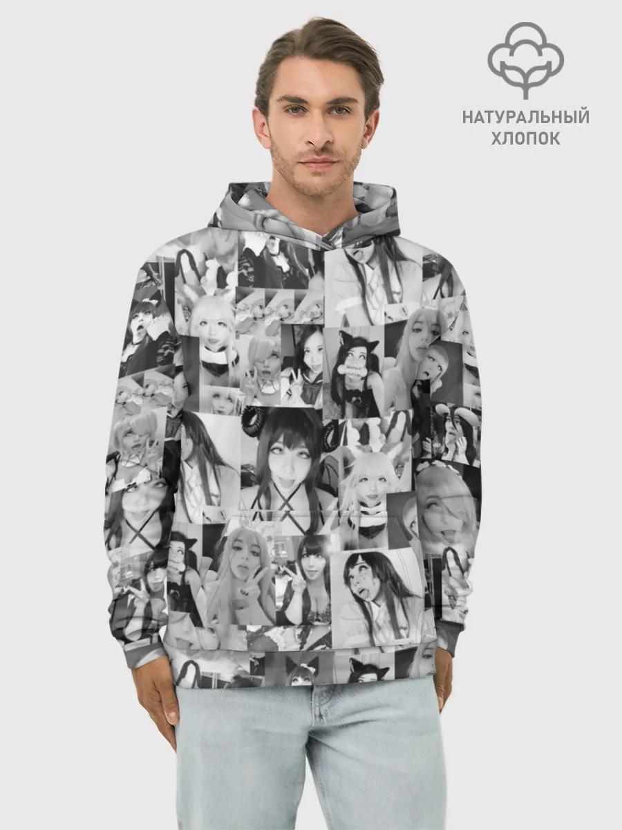 Худи мужской база хлопок / REAL AHEGAO - фото Ахегао