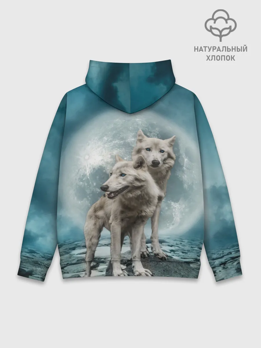 Худи мужской база хлопок / Волки