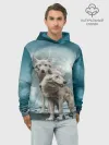 Худи мужской база хлопок / Волки