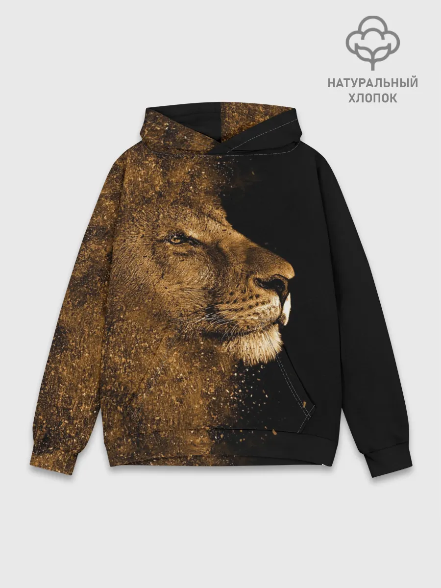 Худи мужской база хлопок / Лев