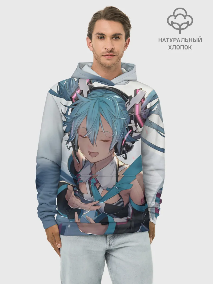 Худи мужской база хлопок / Безумная Хатсуне