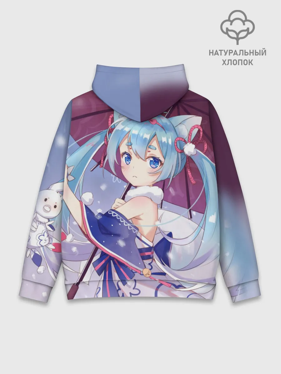 Худи мужской база хлопок / Хацуне Мику с зонтом