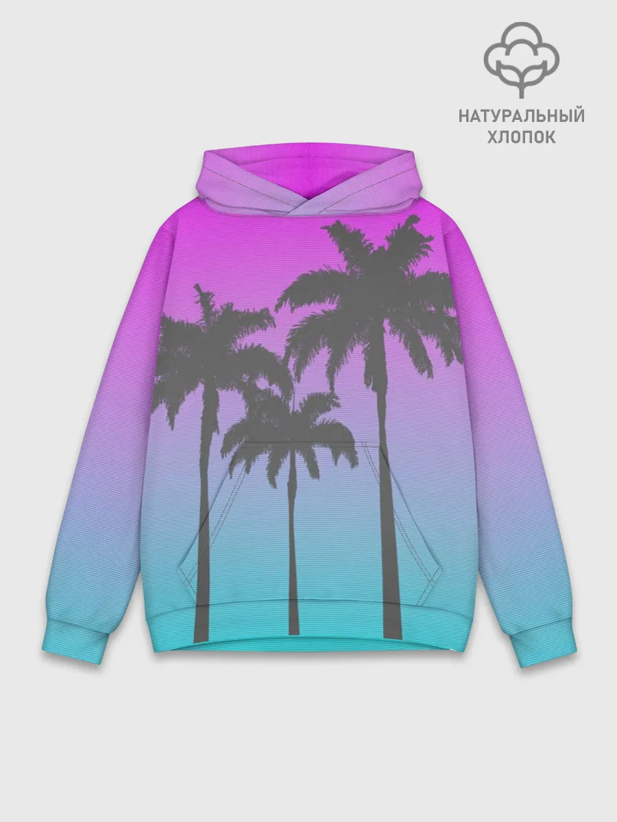 Худи мужской база хлопок / Пальмы 80s