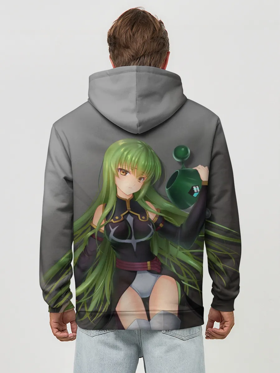Худи мужской база хлопок / Code Geass art gray