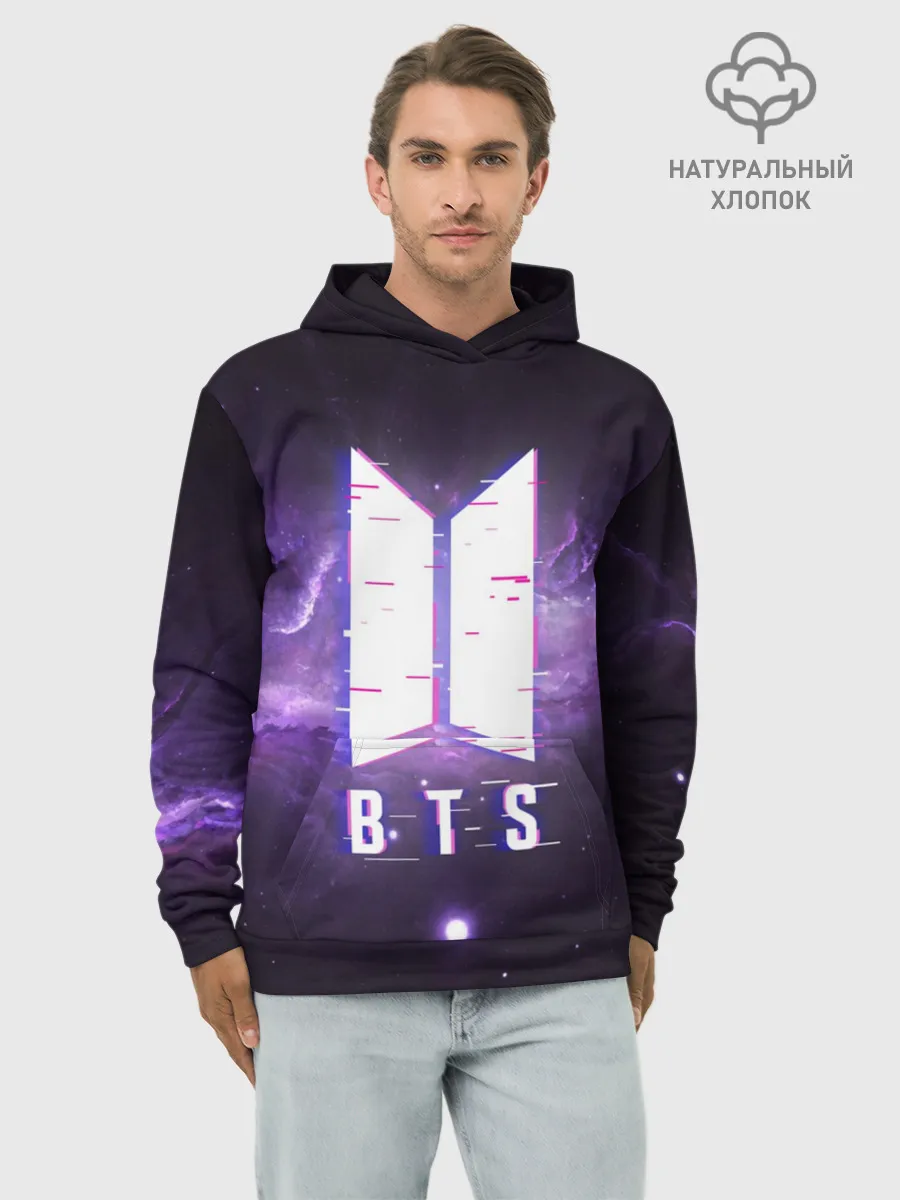 Худи мужской база хлопок / BTS SPACЕ 3D / БТС КОСМОС