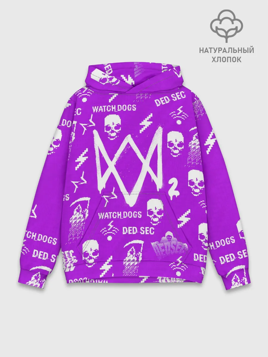 Худи мужской база хлопок / WATCH DOGS 2