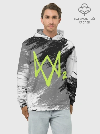 Худи мужской база хлопок / WATCH DOGS 2