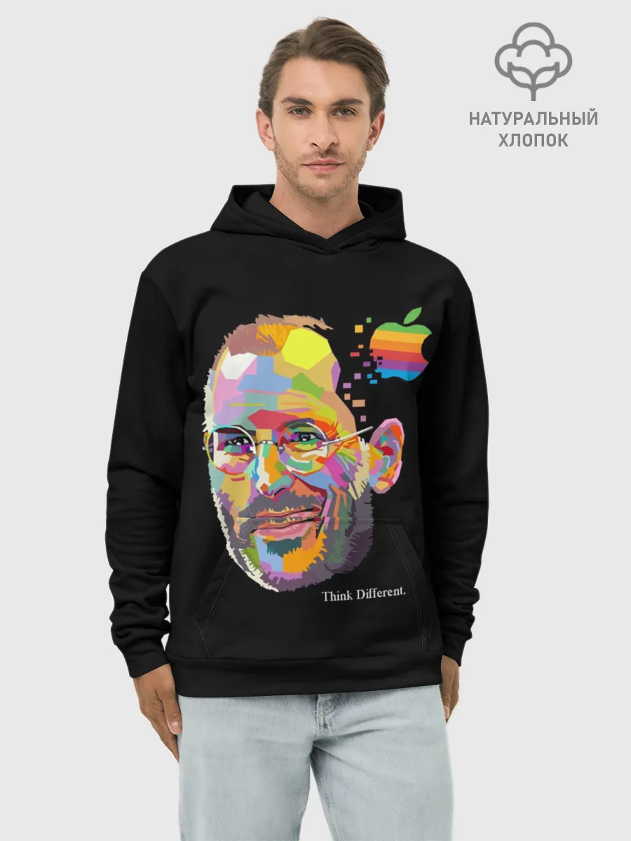 Худи мужской база хлопок / Стив Джобс / Think Different