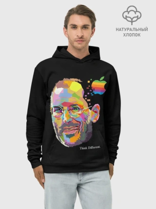 Худи мужской база хлопок / Стив Джобс / Think Different