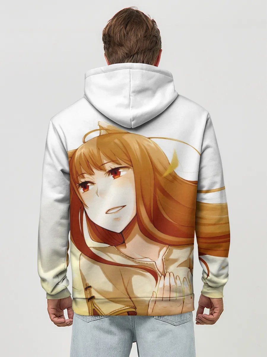 Худи мужской база хлопок / Волчица и пряности Холо