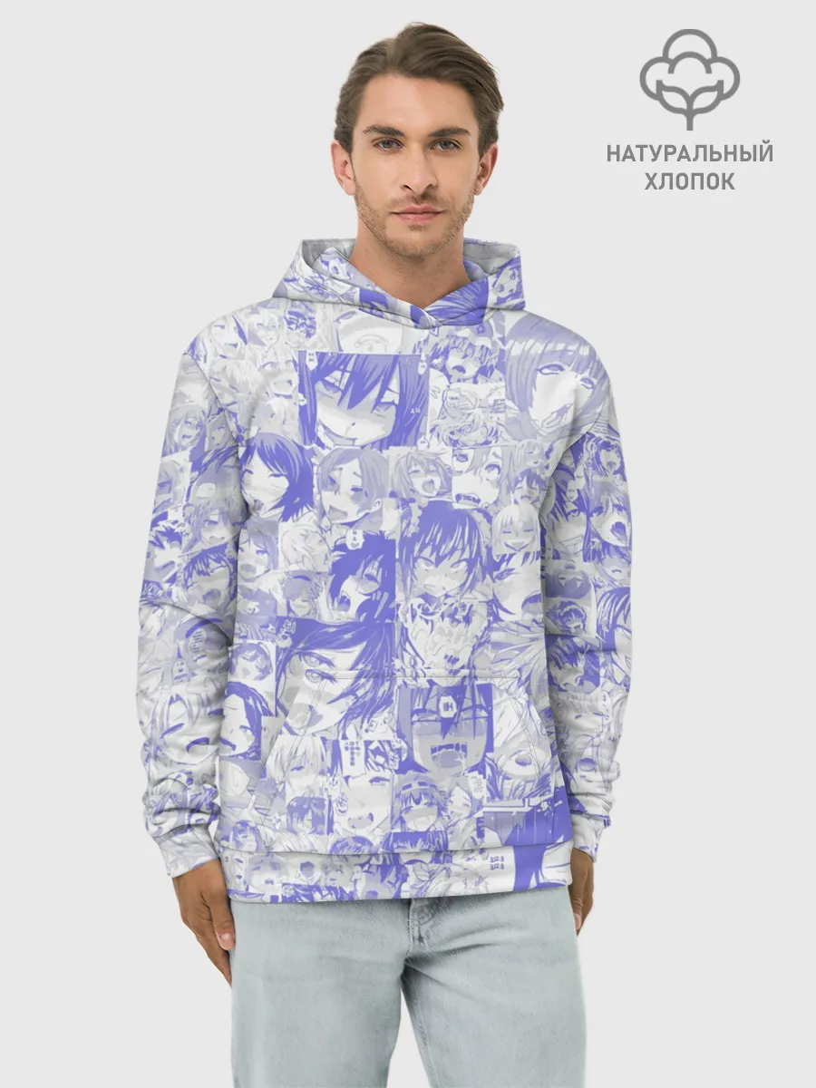 Худи мужской база хлопок / AHEGAO BLUE