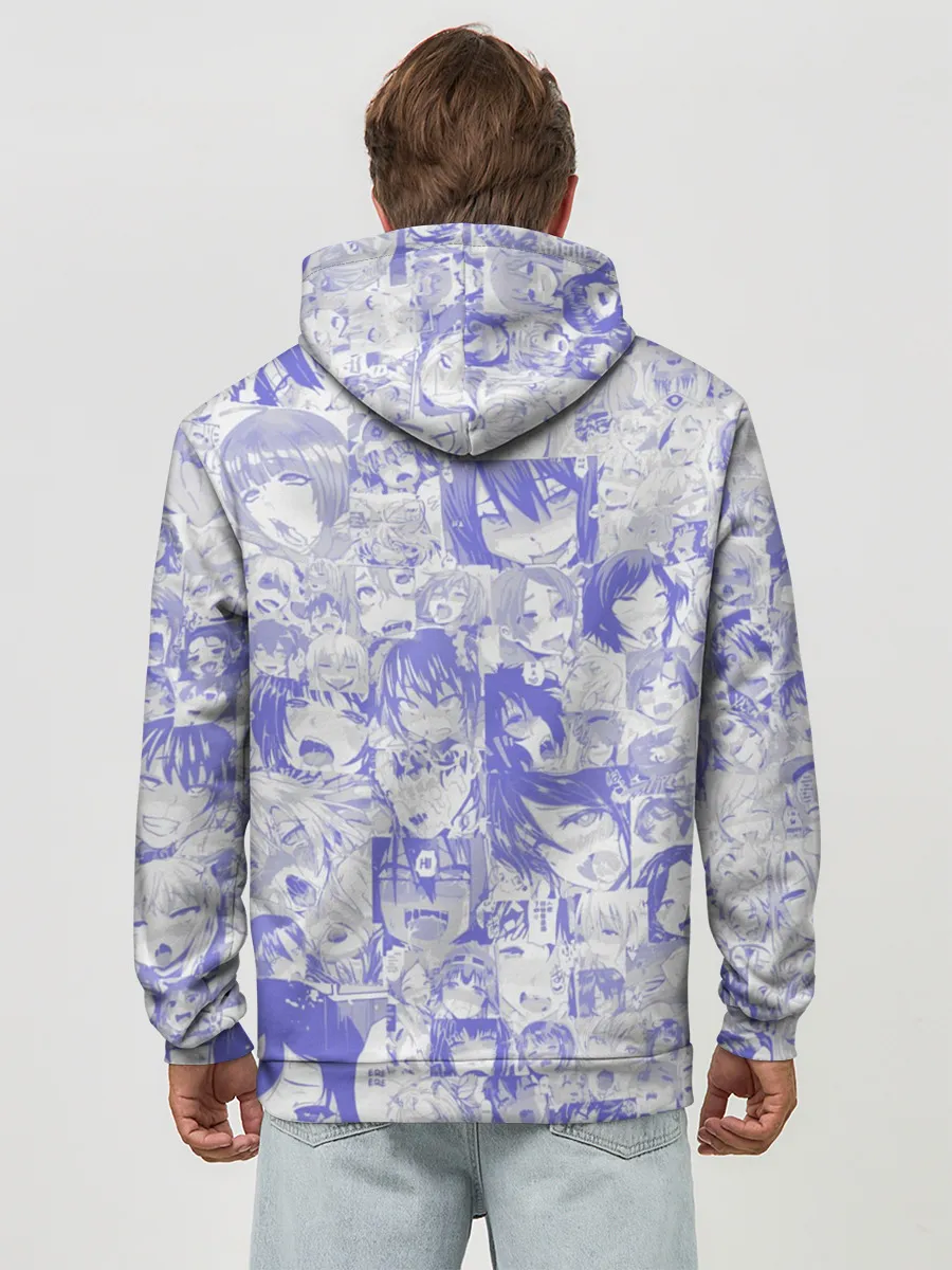 Худи мужской база хлопок / AHEGAO BLUE