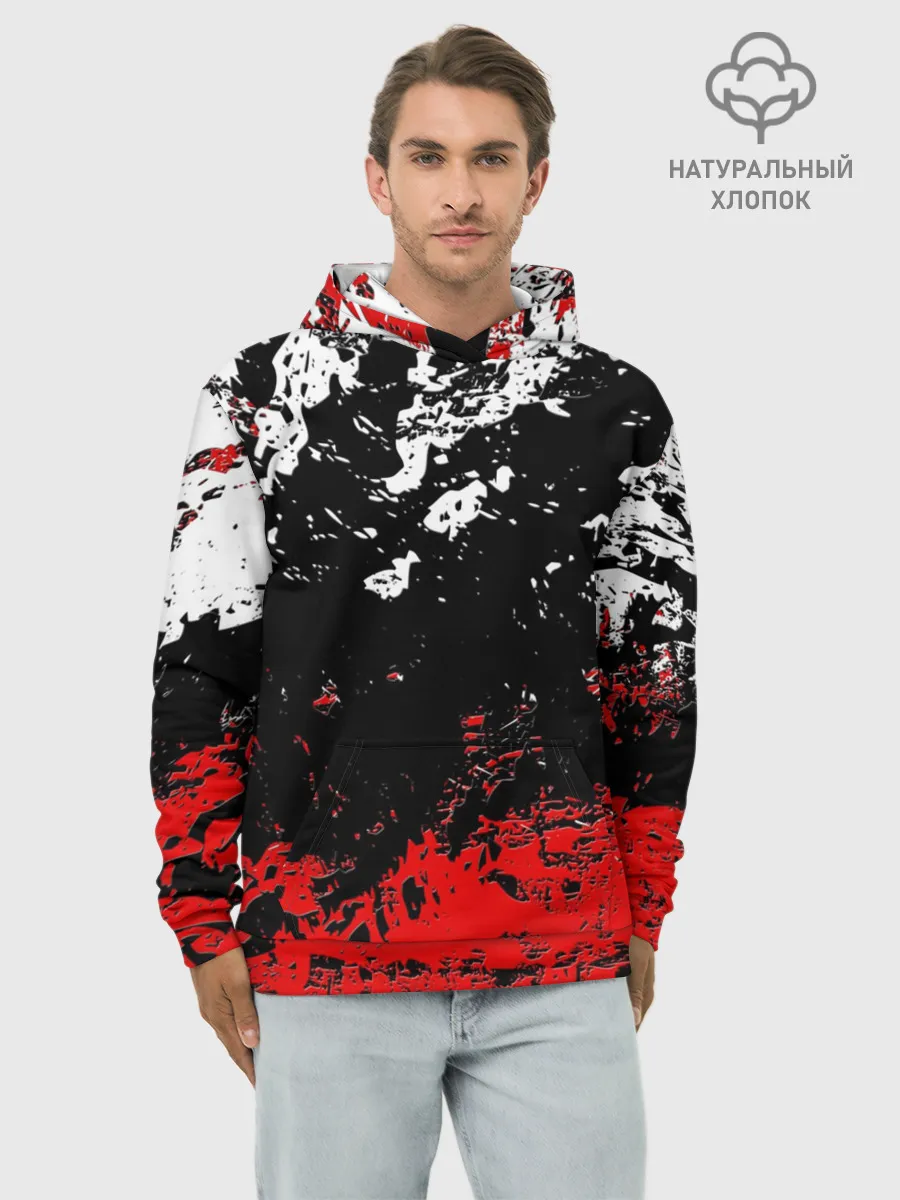 Худи мужской база хлопок / БРЫЗГИ КРАСОК