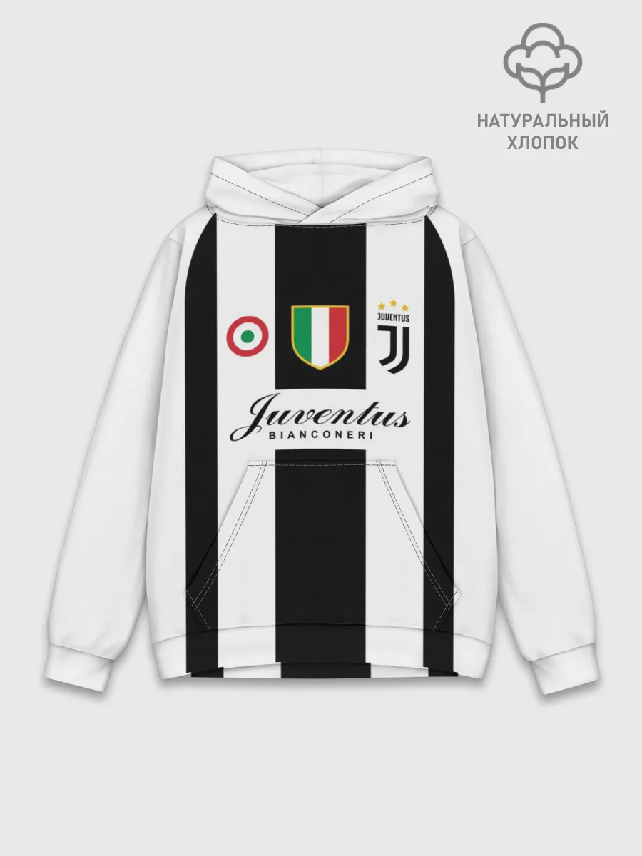 Худи мужской база хлопок / JUVENTUS BIANCONERI