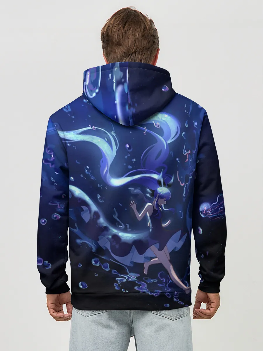 Худи мужской база хлопок / Вокалоид Мику Аква