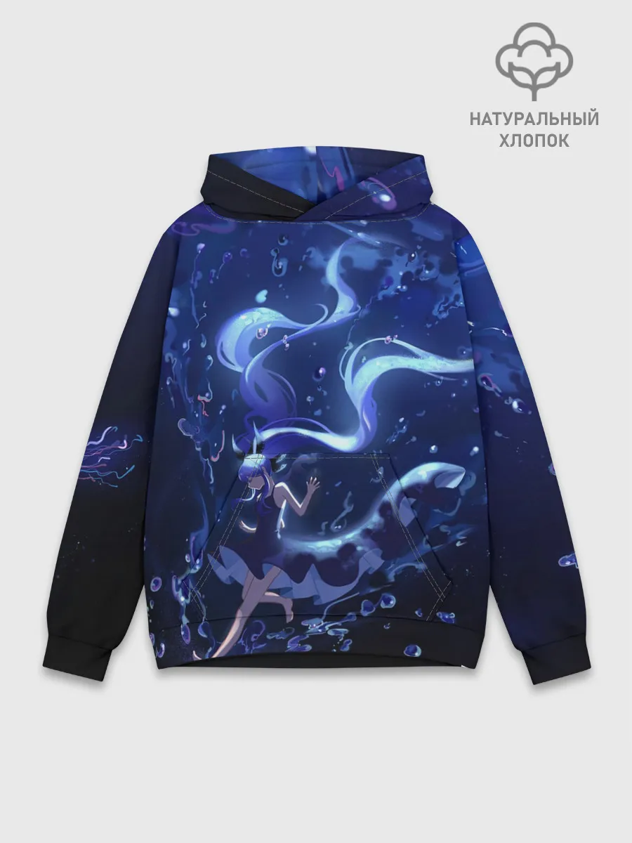Худи мужской база хлопок / Вокалоид Мику Аква