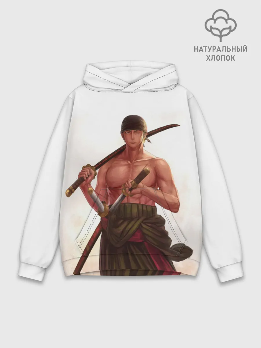 Худи мужской база хлопок / One Piece - Zoro