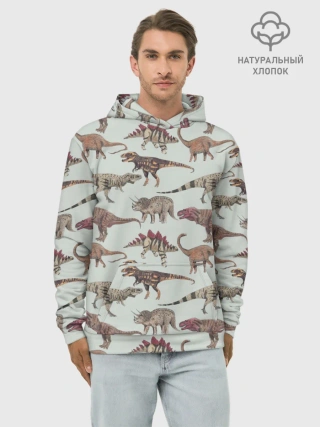 Худи мужской база хлопок / Динозавры