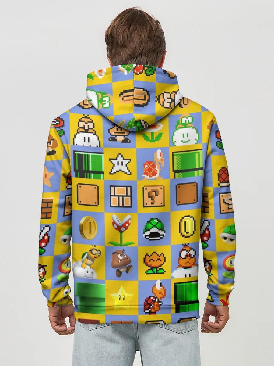 Худи мужской база хлопок / Super Mario Pop art