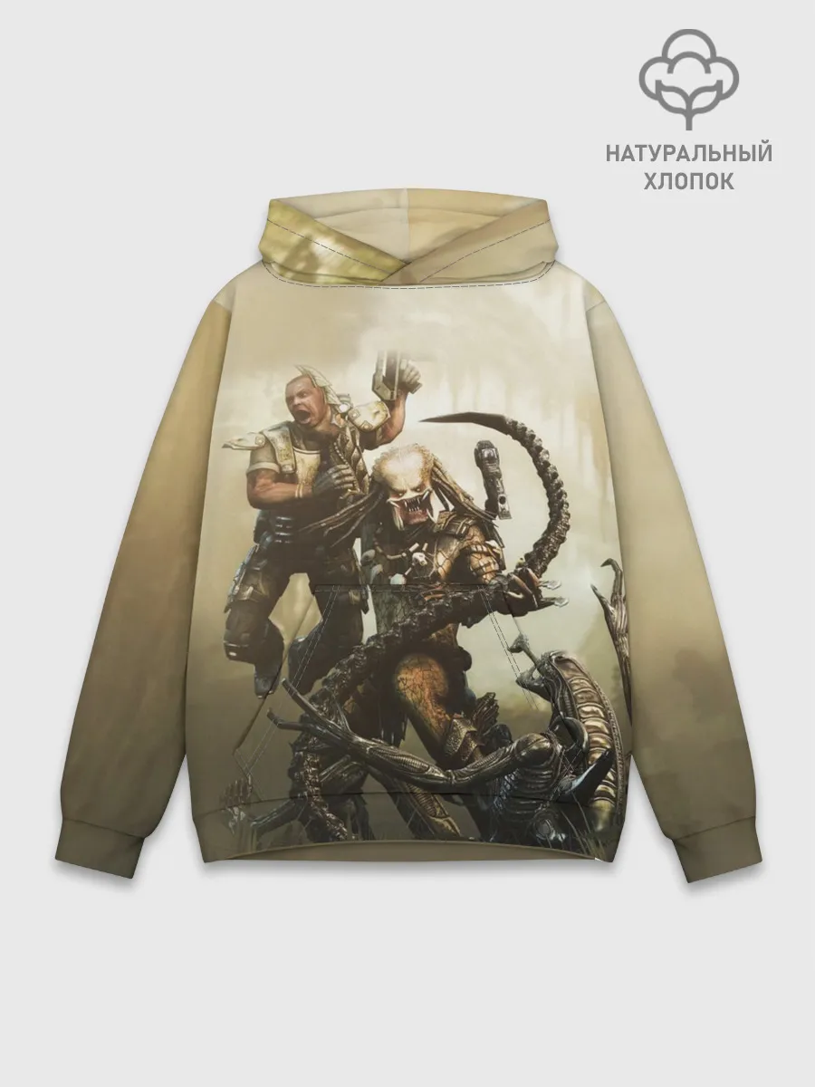 Худи мужской база хлопок / Хищник