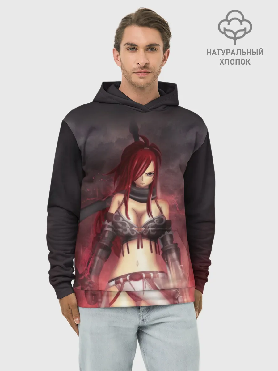 Худи мужской база хлопок / Алая Эльза
