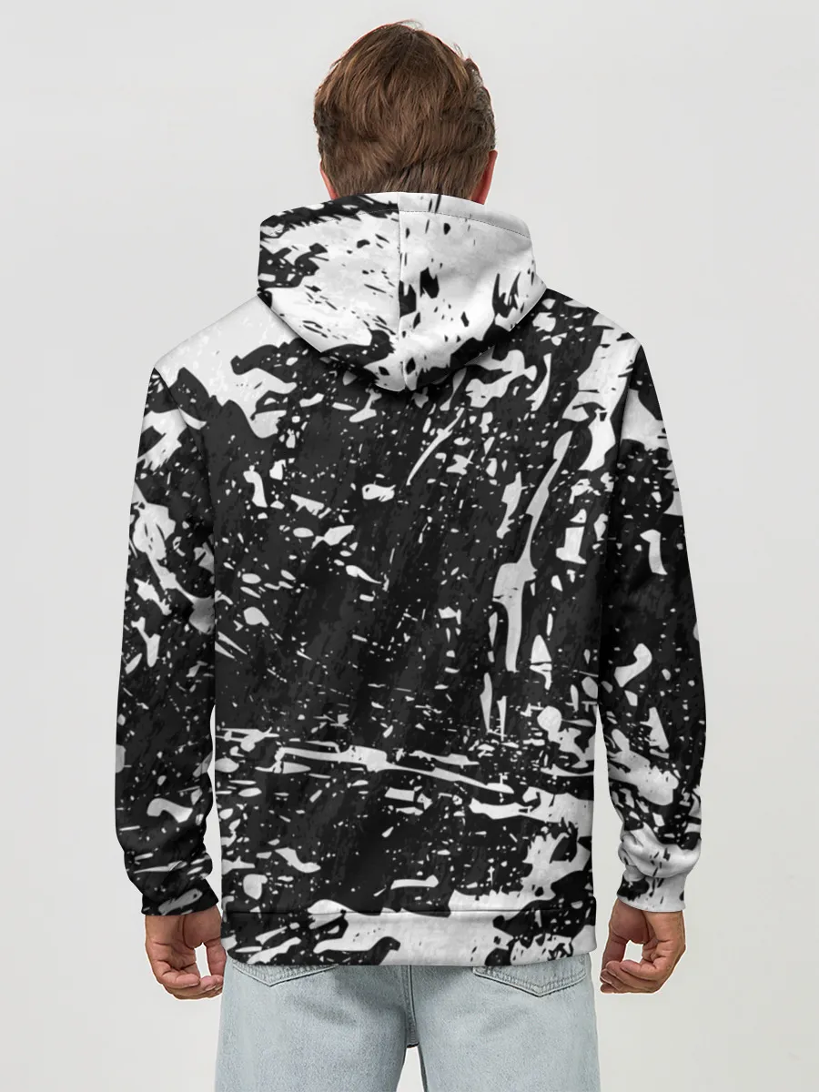 Худи мужской база хлопок / BERSERK лого чб