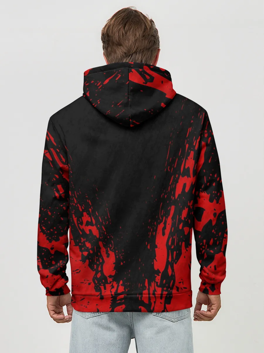 Худи мужской база хлопок / BERSERK sword red