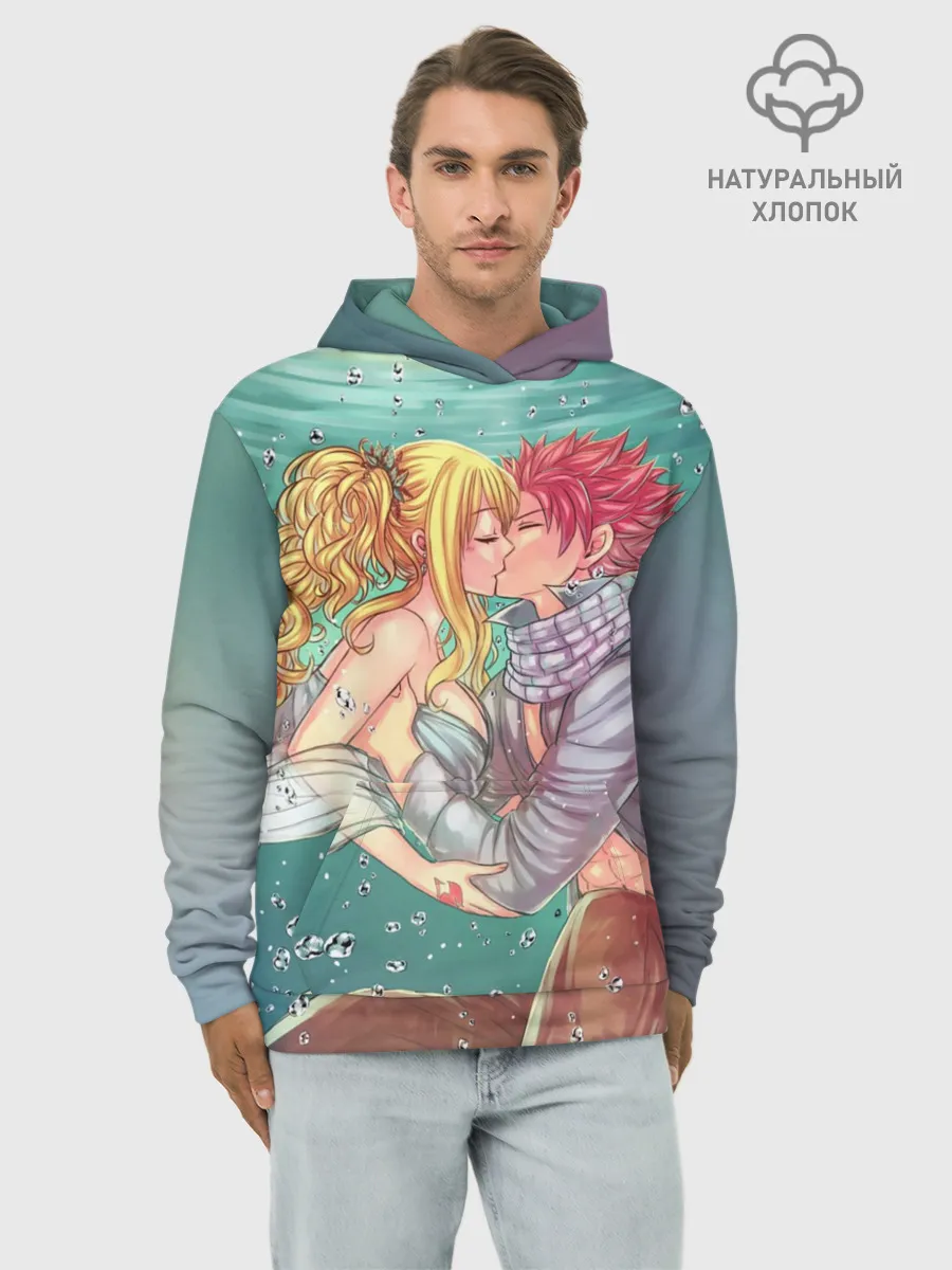 Худи мужской база хлопок / Хвост Феи поцелуй Люси и Нацу